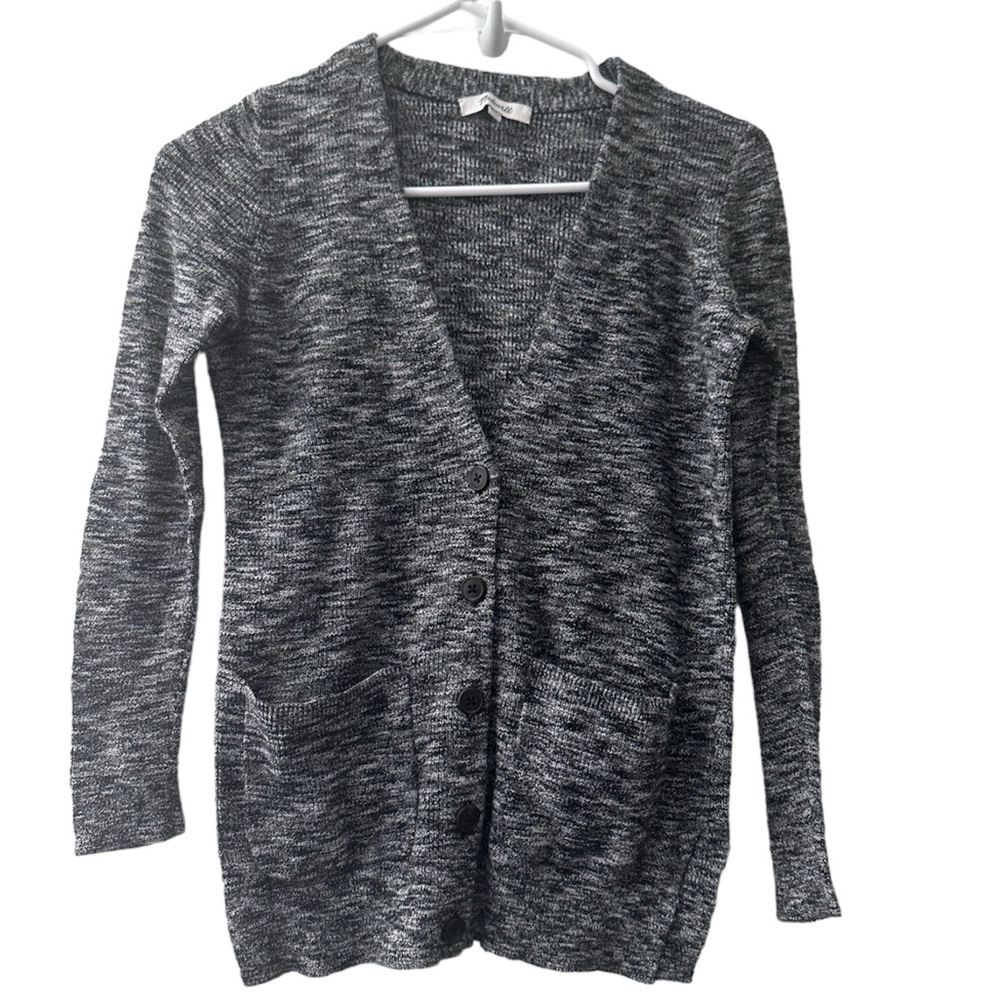 Madewell button up gray cardigan